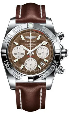 Breitling - Chronomat 41 Steel Polished Bezel - Leather Strap