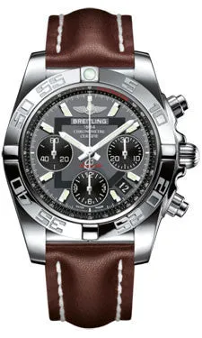 Breitling - Chronomat 41 Steel Polished Bezel - Leather Strap