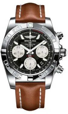 Breitling - Chronomat 41 Steel Polished Bezel - Leather Strap