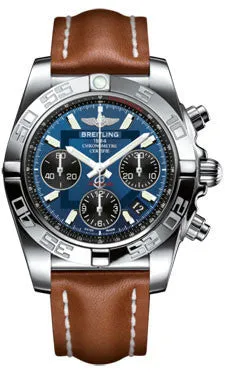 Breitling - Chronomat 41 Steel Polished Bezel - Leather Strap