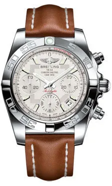 Breitling - Chronomat 41 Steel Polished Bezel - Leather Strap