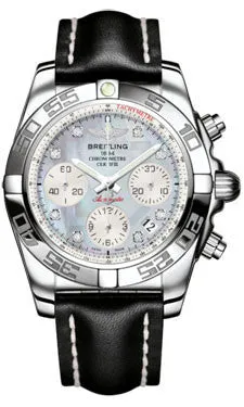 Breitling - Chronomat 41 Steel Polished Bezel - Leather Strap