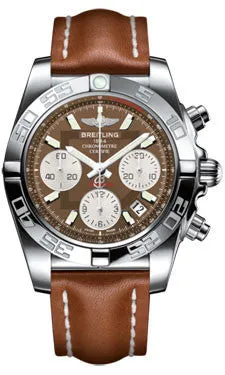 Breitling - Chronomat 41 Steel Polished Bezel - Leather Strap