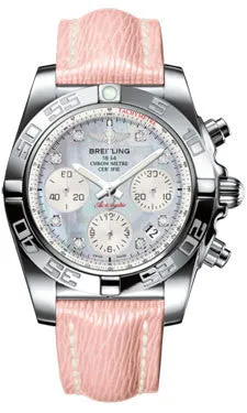 Breitling - Chronomat 41 Steel Polished Bezel - Sahara Leather Strap