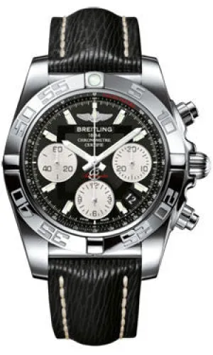 Breitling - Chronomat 41 Steel Polished Bezel - Sahara Leather Strap