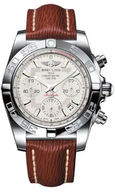 Breitling - Chronomat 41 Steel Polished Bezel - Sahara Leather Strap