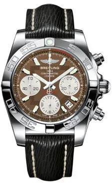 Breitling - Chronomat 41 Steel Polished Bezel - Sahara Leather Strap