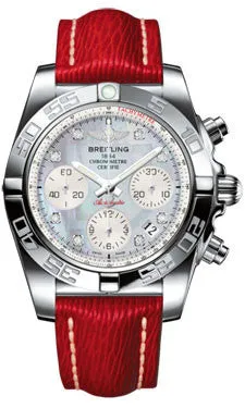Breitling - Chronomat 41 Steel Polished Bezel - Sahara Leather Strap
