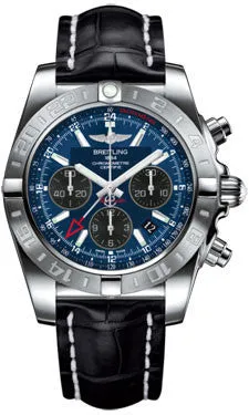 Breitling - Chronomat 44 GMT Stainless Steel on Croco Strap
