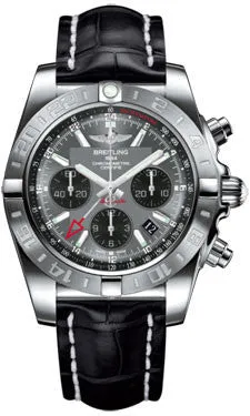 Breitling - Chronomat 44 GMT Stainless Steel on Croco Strap