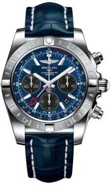 Breitling - Chronomat 44 GMT Stainless Steel on Croco Strap