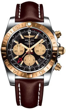 Breitling - Chronomat 44 GMT Steel and Gold on Leather