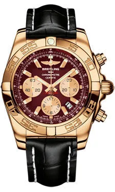 Breitling - Chronomat 44 Rose Gold Polished Bezel - Croco Strap