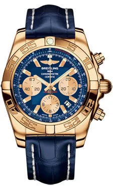 Breitling - Chronomat 44 Rose Gold Polished Bezel - Croco Strap