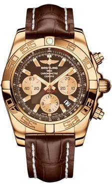 Breitling - Chronomat 44 Rose Gold Polished Bezel - Croco Strap