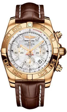 Breitling - Chronomat 44 Rose Gold Polished Bezel - Croco Strap