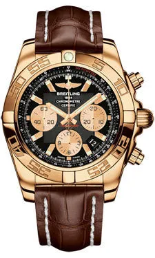 Breitling - Chronomat 44 Rose Gold Polished Bezel - Croco Strap