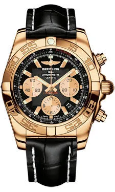 Breitling - Chronomat 44 Rose Gold Polished Bezel - Croco Strap