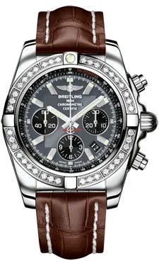 Breitling - Chronomat 44 Steel 40 Diamond Bezel - Croco Strap