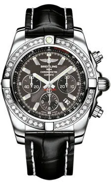 Breitling - Chronomat 44 Steel 40 Diamond Bezel - Croco Strap