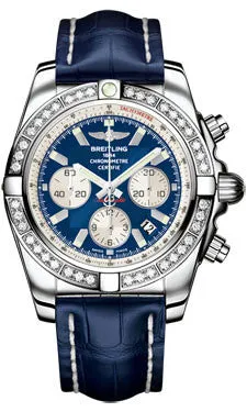 Breitling - Chronomat 44 Steel 40 Diamond Bezel - Croco Strap