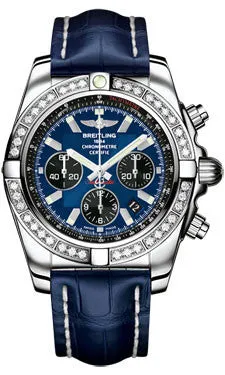 Breitling - Chronomat 44 Steel 40 Diamond Bezel - Croco Strap