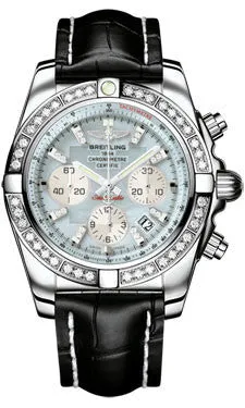 Breitling - Chronomat 44 Steel 40 Diamond Bezel - Croco Strap