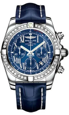 Breitling - Chronomat 44 Steel 40 Diamond Bezel - Croco Strap