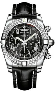 Breitling - Chronomat 44 Steel 40 Diamond Bezel - Croco Strap