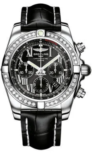 Breitling - Chronomat 44 Steel 40 Diamond Bezel - Croco Strap