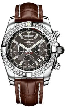 Breitling - Chronomat 44 Steel 40 Diamond Bezel - Croco Strap