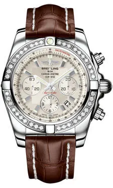 Breitling - Chronomat 44 Steel 40 Diamond Bezel - Croco Strap
