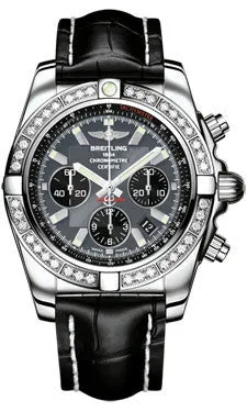 Breitling - Chronomat 44 Steel 40 Diamond Bezel - Croco Strap