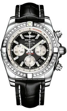 Breitling - Chronomat 44 Steel 40 Diamond Bezel - Croco Strap