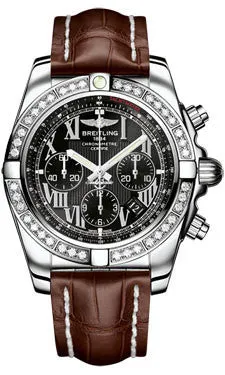 Breitling - Chronomat 44 Steel 40 Diamond Bezel - Croco Strap