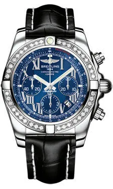 Breitling - Chronomat 44 Steel 40 Diamond Bezel - Croco Strap