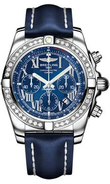 Breitling - Chronomat 44 Steel 40 Diamond Bezel - Leather Strap