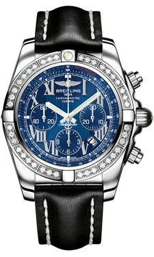 Breitling - Chronomat 44 Steel 40 Diamond Bezel - Leather Strap