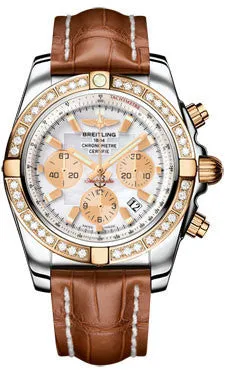 Breitling - Chronomat 44 Steel and Rose Gold 40 Diamond Bezel - Croco Strap