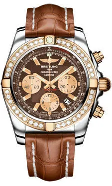 Breitling - Chronomat 44 Steel and Rose Gold 40 Diamond Bezel - Croco Strap