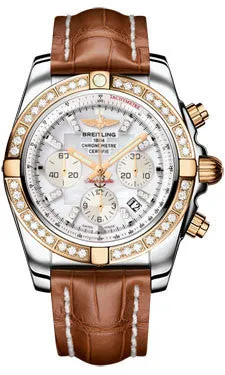 Breitling - Chronomat 44 Steel and Rose Gold 40 Diamond Bezel - Croco Strap