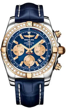 Breitling - Chronomat 44 Steel and Rose Gold 40 Diamond Bezel - Croco Strap