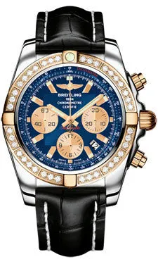 Breitling - Chronomat 44 Steel and Rose Gold 40 Diamond Bezel - Croco Strap