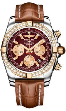 Breitling - Chronomat 44 Steel and Rose Gold 40 Diamond Bezel - Croco Strap