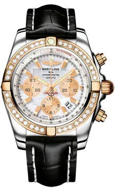 Breitling - Chronomat 44 Steel and Rose Gold 40 Diamond Bezel - Croco Strap