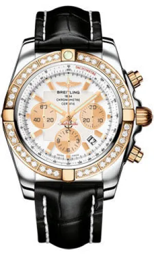 Breitling - Chronomat 44 Steel and Rose Gold 40 Diamond Bezel - Croco Strap