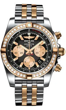 Breitling - Chronomat 44 Steel and Rose Gold 40 Diamond Bezel - Two-Tone Pilot Bracelet