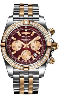 Breitling - Chronomat 44 Steel and Rose Gold 40 Diamond Bezel - Two-Tone Pilot Bracelet
