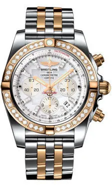 Breitling - Chronomat 44 Steel and Rose Gold 40 Diamond Bezel - Two-Tone Pilot Bracelet