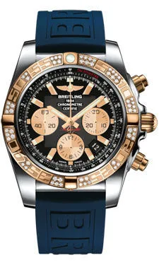 Breitling - Chronomat 44 Steel and Rose Gold 60 Diamond Bezel - Diver Pro III Strap